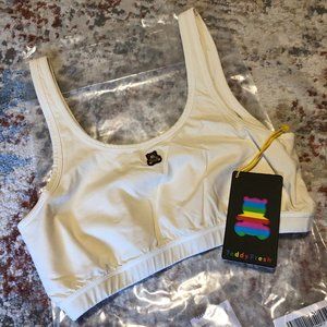 Teddy Fresh Women's Classic Pigment Dye Bralette NWT Ivory